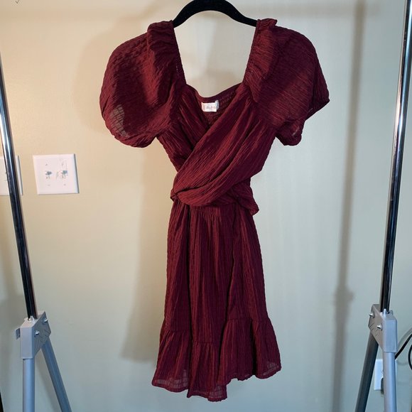 Burgundy fall dress - Picture 4 of 4